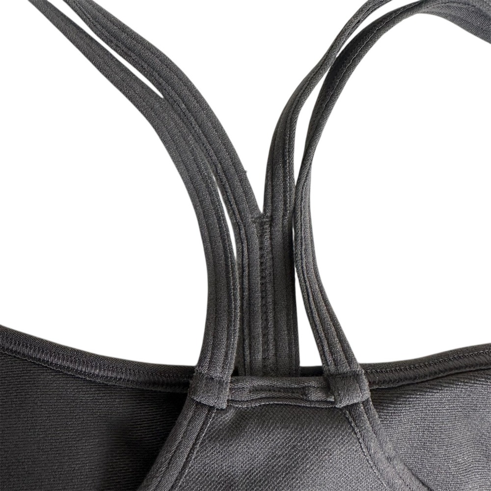 Zella Sports Bra Women Large Charcoal Gray Seamless Multi-Strap Racerback Padded - Picture 5 of 8